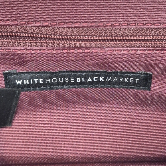 WHBM Embossed Calfhair & Patent Leather Clutch Evening Bag - Port Wine / Oxblood - Picture 6 of 8